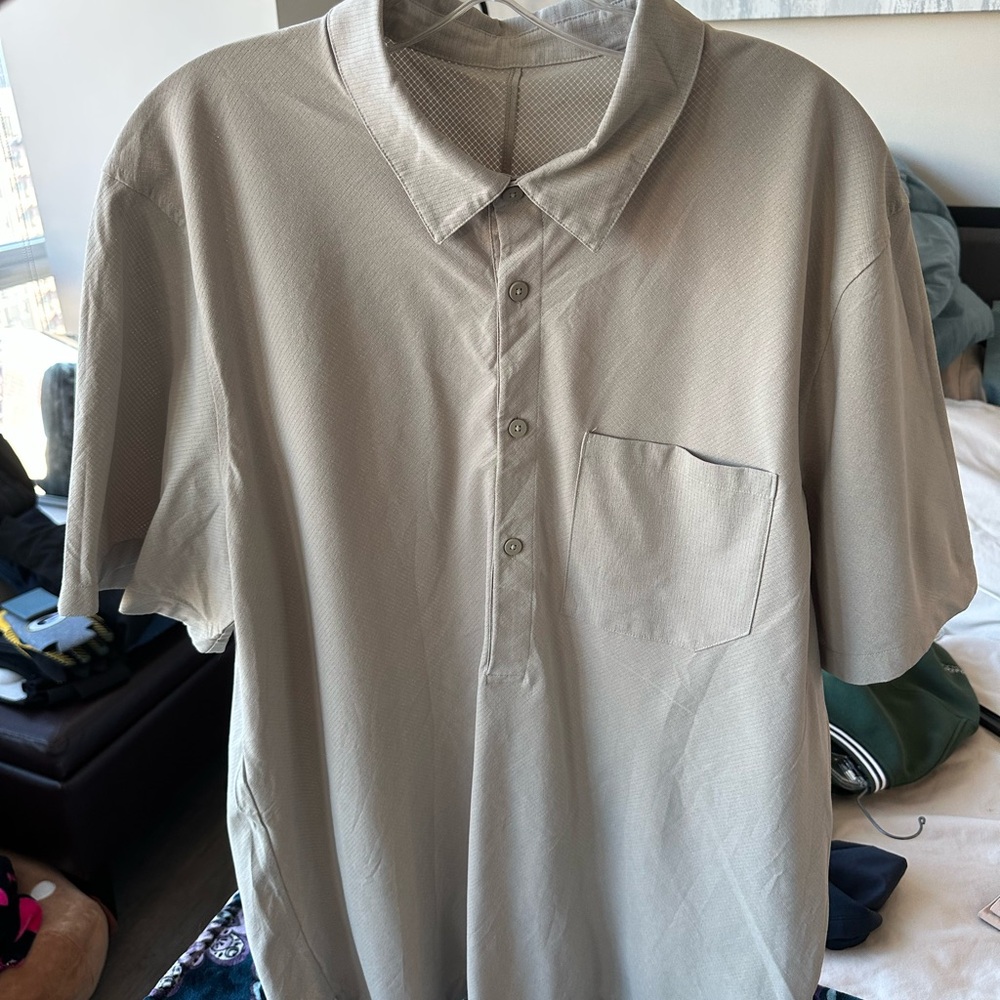 Men's Lululemon Beige 1/2 Button Polo Shirt